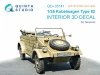 Quinta Studio QD+35141 Kubelwagen Type 82 3D-Printed & coloured Interior on decal paper (Tamiya) (with 3D-printed resin parts) 1/35